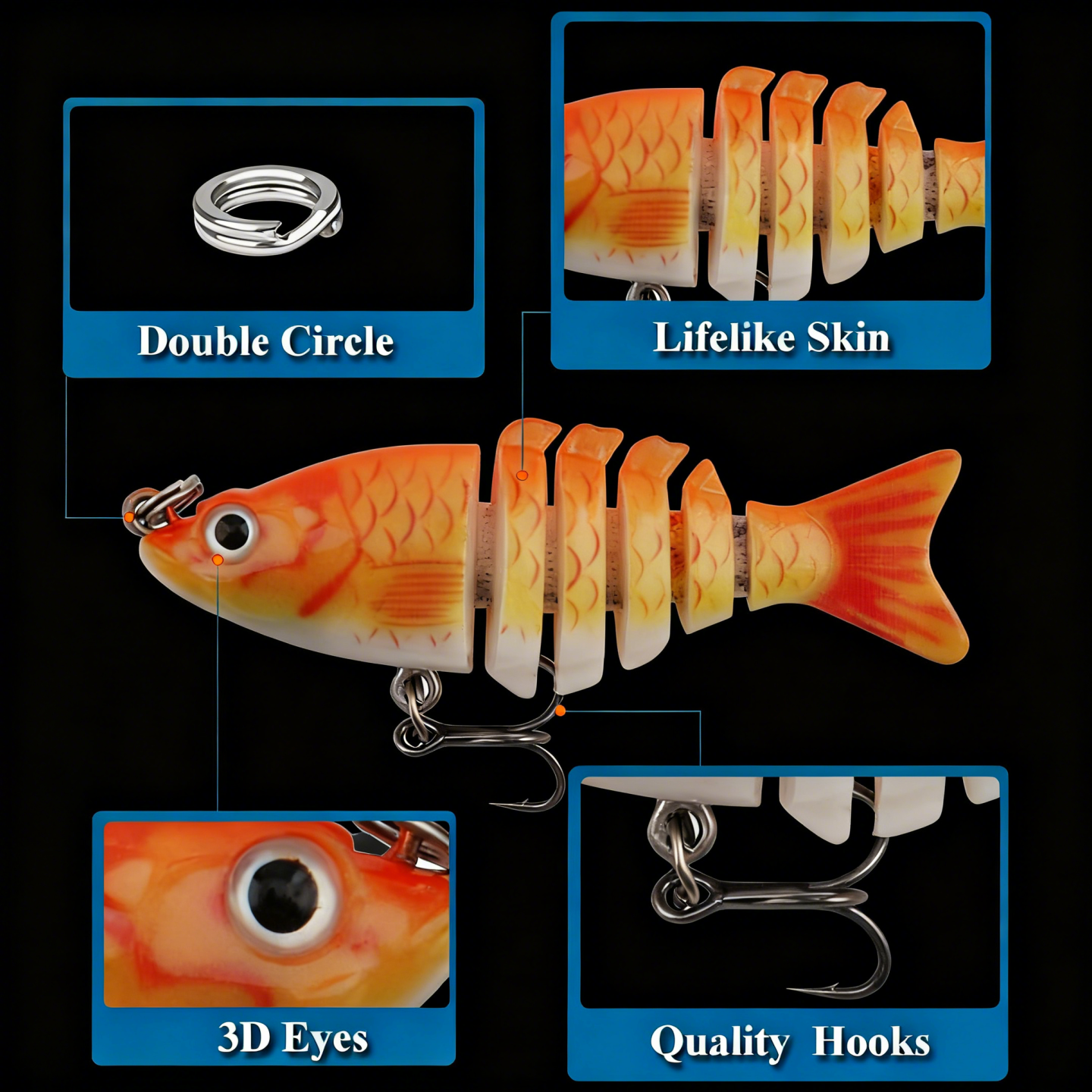 A Box of 5 Mini Segmented Lures