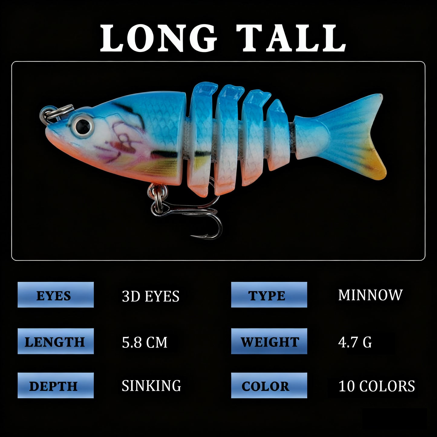A Box of 5 Mini Segmented Lures